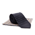 Tie + Pocket Square Combo // Navy + Orange