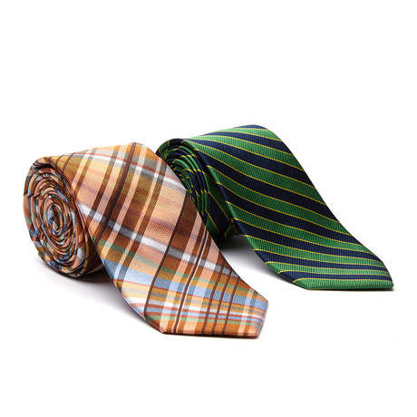 2-Tie Bundle // Orange + Green