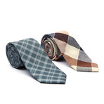 2-Tie Bundle // Green + Brown