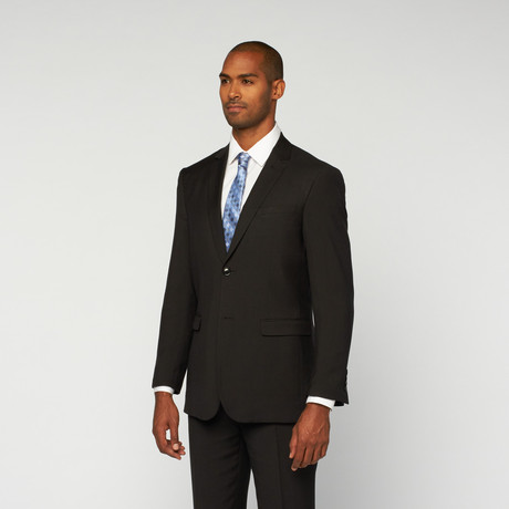 Mario Rossi // Single Breasted Slim Suit // Black (US: 44L)