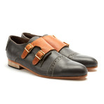 Heel the World HTW // Double Monkstrap // Grey + Mango (Euro: 41)