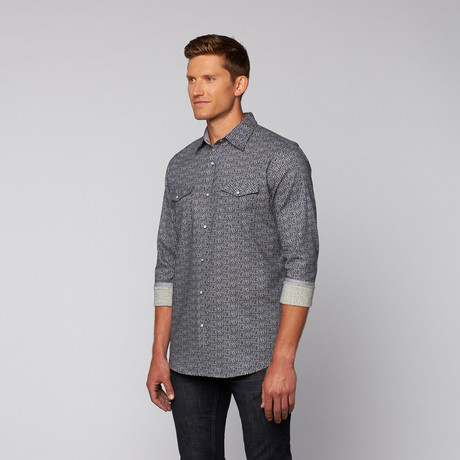 Flower Denim Button Up // Midnight (S)