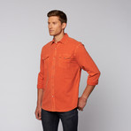 Solid Button Up // Orange (S)