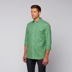 Solid Button Up // Green (S)