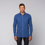Solid Button Up // Blue (S)