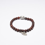 Ruby Brecciated Jasper Buddha Bracelet (Medium)