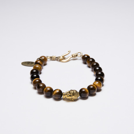 Tigers Eye Buddha Bracelet // 8mm (Medium)