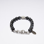 Snowflake Obsidian Buddha Bracelet (Medium)