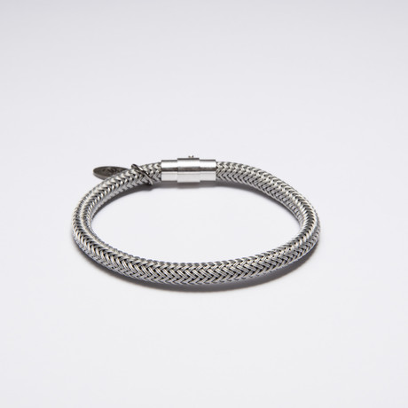 Braided Steel Bracelet // Silver (Medium)