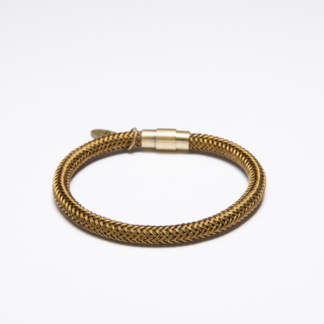 Braided Steel Bracelet // Gold (Medium)