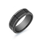 Black Titanium Ring // Carbon Fiber (Size 7)