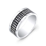 Black Square Spinner Ring (Size 8)