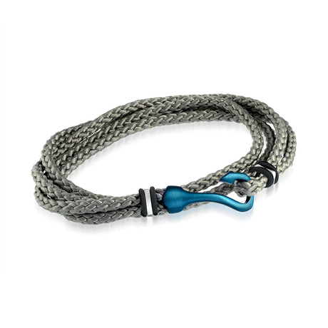 Hook Braided Bracelet // Gray + Blue