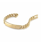 Stainless Steel Curb Link ID Plate Bracelet // Gold