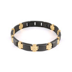 Black + Yellow Stainless Steel Link Bracelet
