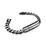 Stainless Steel I.D. Bracelet // Silver + Black