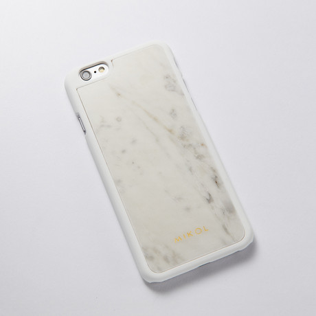 Carrara White iPhone Case // White Border (iPhone 6/6S)