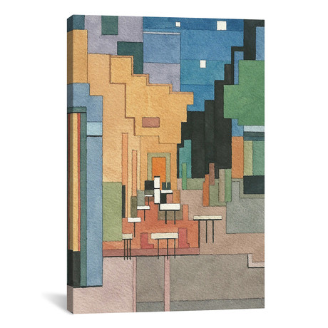 Cafe Terrace at Night // Adam Lister (26"W x 18"H x 0.75"D)