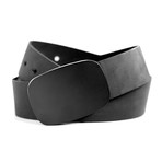 Secret Compartment Leather Belt // Matte Black (S // 25"- 30")