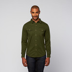 Button Up Shirt + Pocket Details // Olive (L)