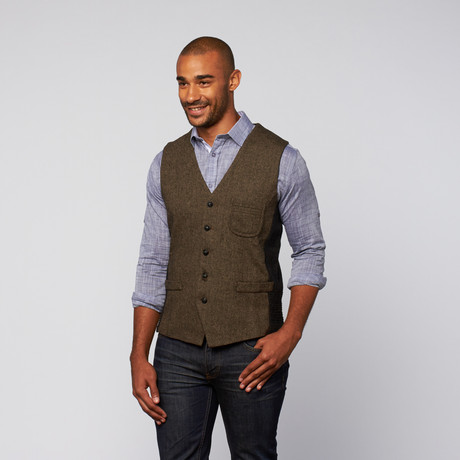 Button Up Vest // Brown (S)