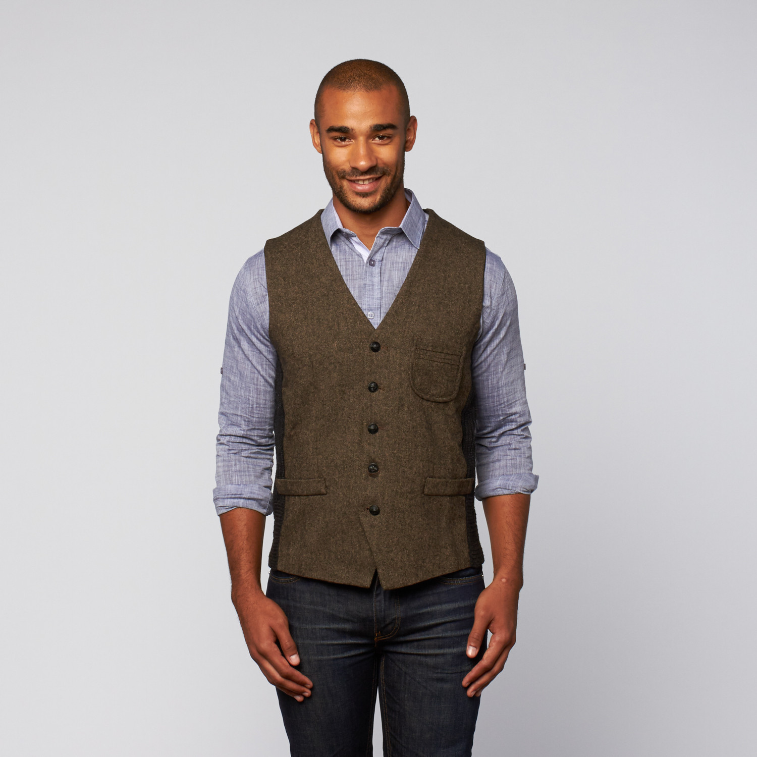 Button Up Vest // Brown (S) - Isaac b. - Touch of Modern