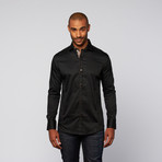 Contrast Paisley Trim Shirt // Black (2XL)