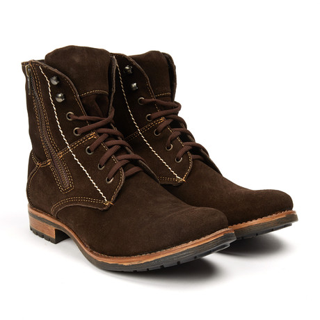 Hi and Dry Lace-Up Boot // Brown Suede (US: 8)