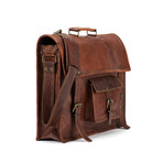 Leather Briefcase // Brown (11"W x 8"H x 3"D)
