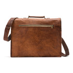 Leather Briefcase // Brown (14.5"L x 11"W x 5"H)