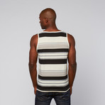 Engineered Stripes Tank // Black + White + Grey (S)