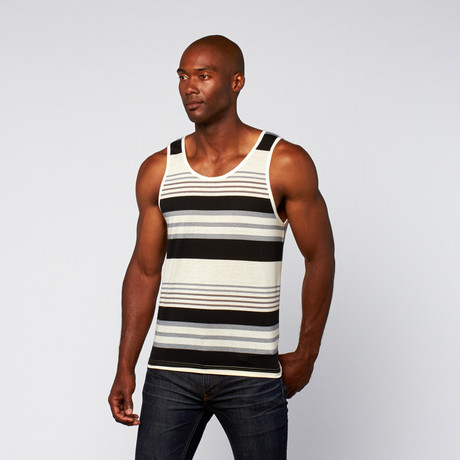 Engineered Stripes Tank // Black + White + Grey (XS)