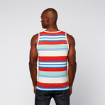 Engineered Stripes Tank // Red + Blue + White (S)