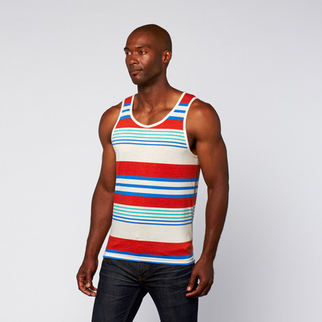 Engineered Stripes Tank // Red + Blue + White (XS)