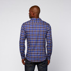 Plaid Long Sleeve Shirt // Navy + Blue (2XL)