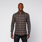 Window Pane Long Sleeve Shirt // Khaki + Navy (S)