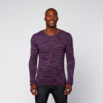 Featherweight Crew Sweater // Purple + Black (L)