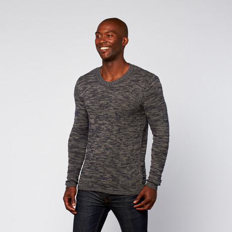 Featherweight Crew Sweater // Navy + Grey (XS)