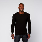 Textured Crew Sweater // Black (XL)