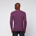 Two-Tone V-Neck Sweater // Plum + Grape (S)