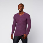 Two-Tone V-Neck Sweater // Plum + Grape (S)