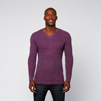 Two-Tone V-Neck Sweater // Plum + Grape (S)