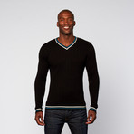 Cable Knit Sweater // Black + Seaport (S)