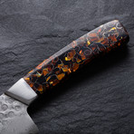 Santoku Kitchen Knife // Raffir Metalpool // Orange (5" Blade)