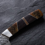 Santoku Kitchen Knife // Mammoth Bone + Wood (5" Blade)