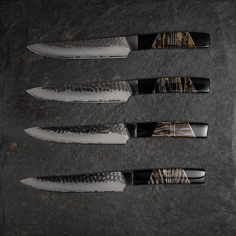 Steak Knife // Mammoth Molar + Onyx // Set of 4