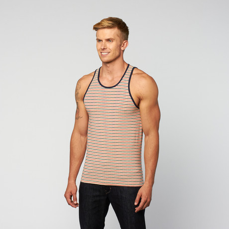 Light Stripe Knit Tank // Navy + Yellow + White (S)