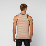 Light Stripe Knit Tank // Navy + Yellow + White (M)