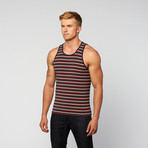 Dark Stripe Knit Tank // Navy + Red + White (S)