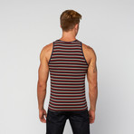 Dark Stripe Knit Tank // Navy + Red + White (S)